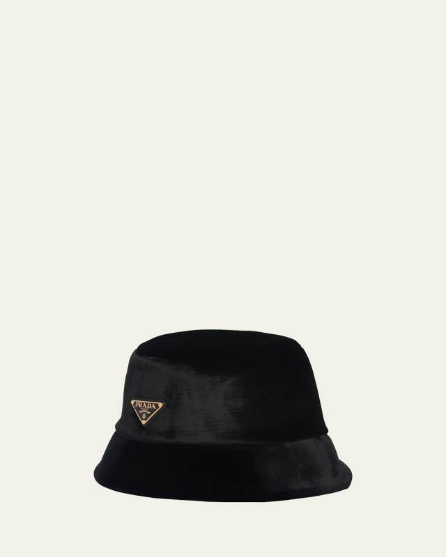 Logo Velvet Bucket Hat
